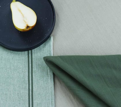 TEA TOWEL - SET OF 2-GREEN/CHARCOAL
