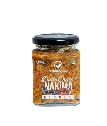 Vartoh Organic Dalle Chilli Nakima Pickle, 250 gm