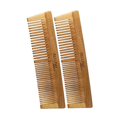 Allure Wooden Neem Comb CR-01 - Pack of 2