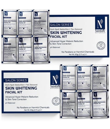 NutriGlow NATURALS Advanced Pro Formula Skin Whitening Facial Kit for Skin Tone Correction, Each 60gm (Pack of 2)
