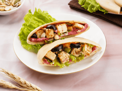 Paneer and Hummus Pita Pocket