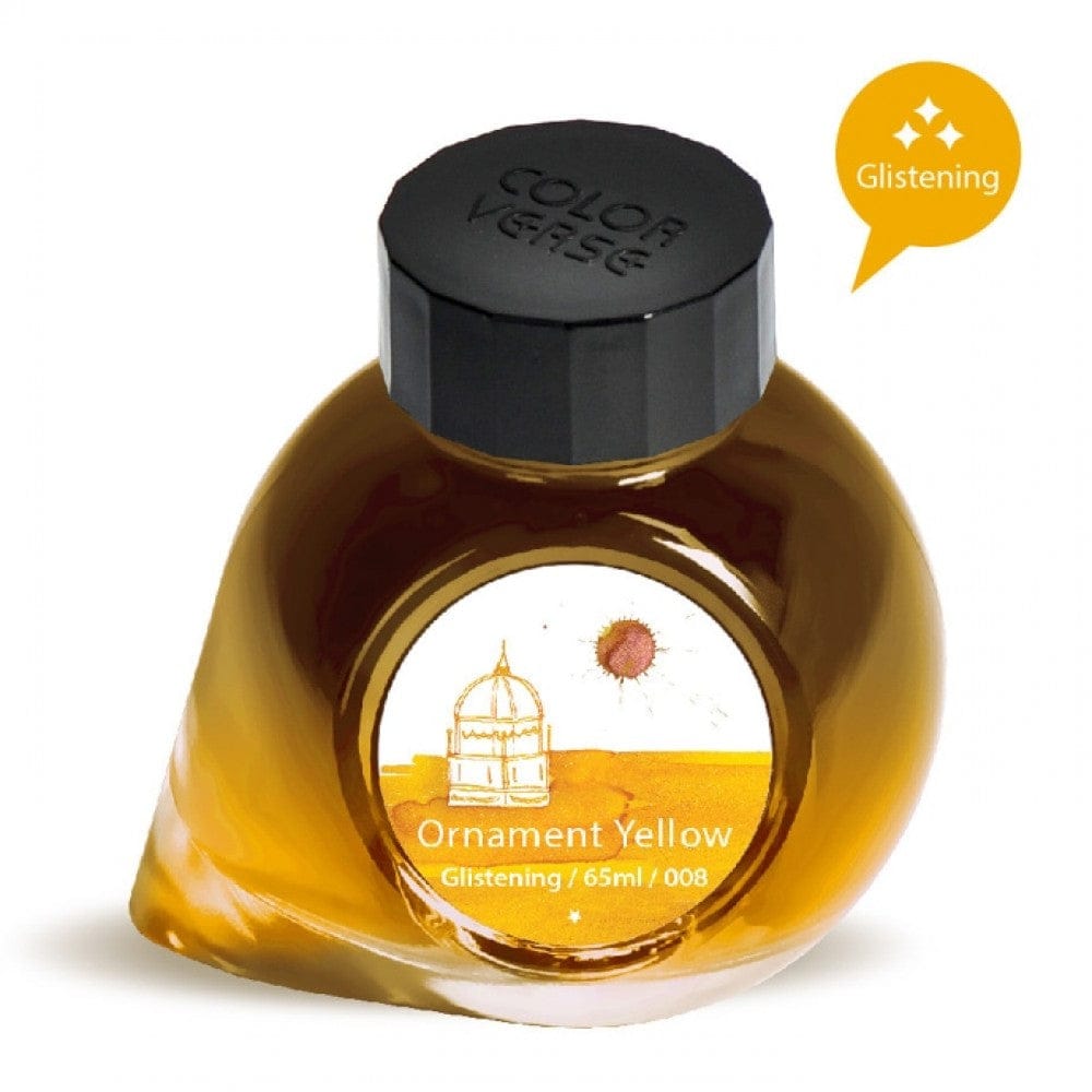 Colorverse Project Series 65ml Ornament Yellow Glistening Shimmer Glitter Fountain Pen Ink Bottle Dye Based Nontoxic Red Copper Pigment Pearl