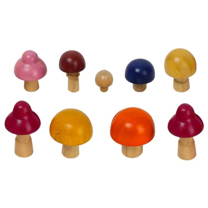 Numobel-Toys-Waldorf-Pretend Play-Mushrooms-Set of 11