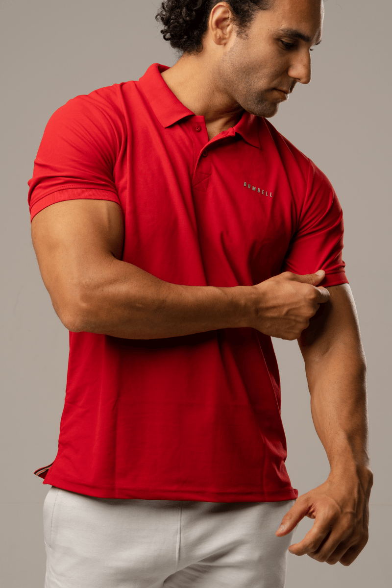 High-Performance Dry Fit Polo T-Shirt - Arrow Red-XXL