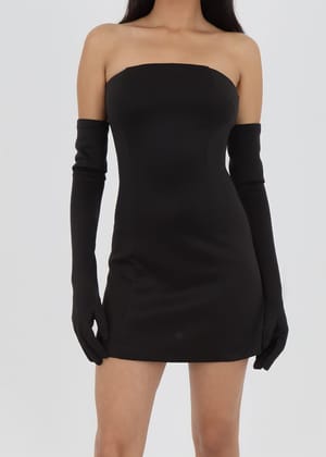 Black Dress & Gloves Set-XXS