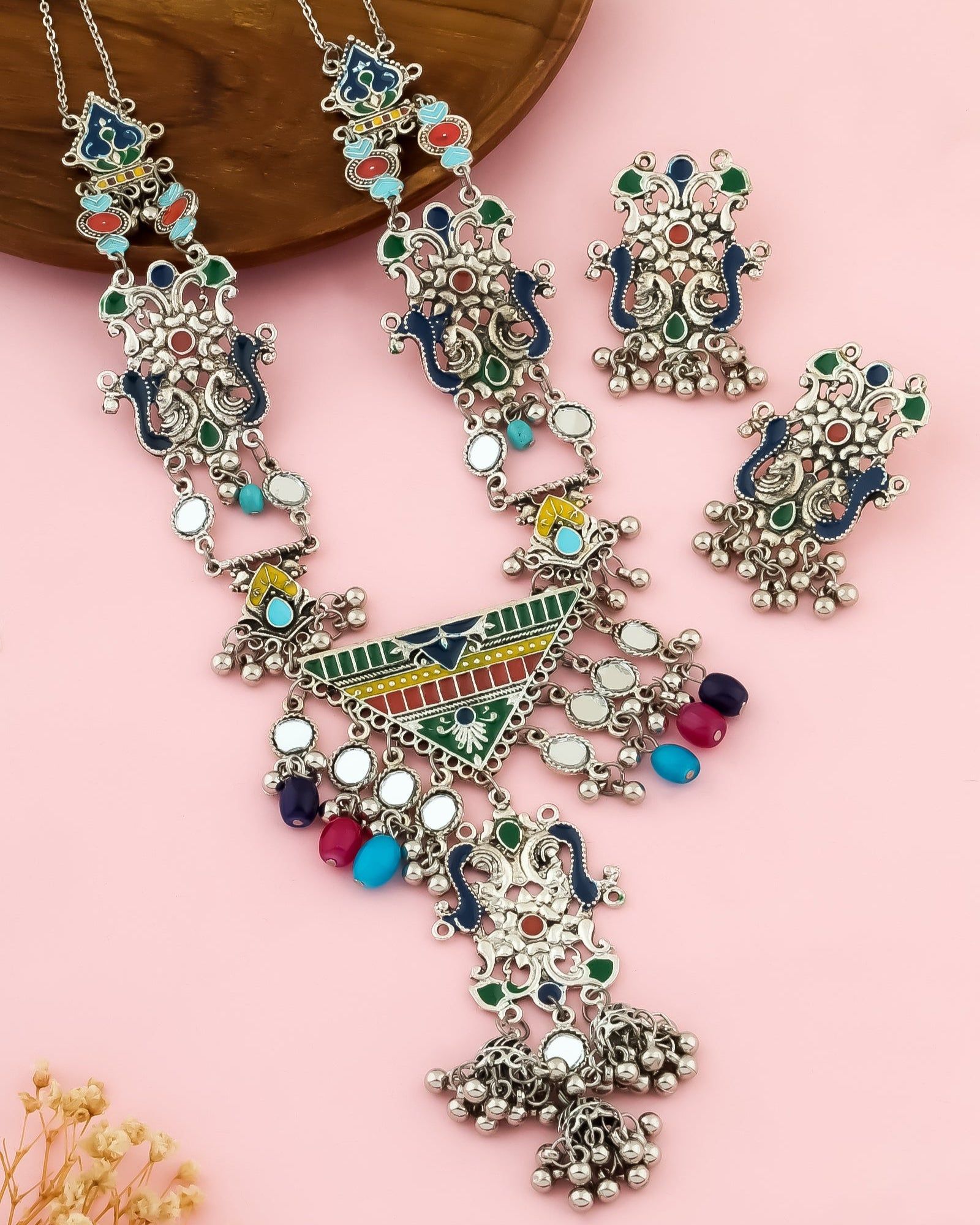 Siya Afghani Long Necklace Set
