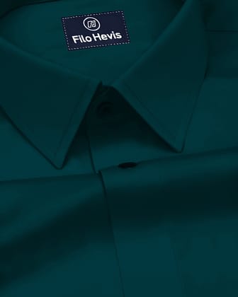 Single Pocket Formal Shirts - Teal Blue-M