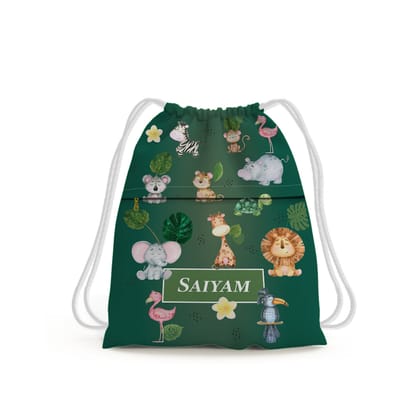 Jungle Friends Swim Bag (kids)-Green Gradient / Toddlers [2-4 Years] / No