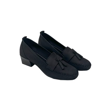 Black Tassel Loafers-Black / 36