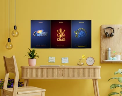 "The Big 3: IPL Teams"- Shiny & Sturdy Metallic Poster Art That Pops & Sticks-A3