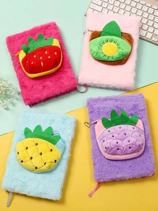 Furr Fruit Pouch Diary | Furr Diary with Fruit Pouch (1pc)-Pink
