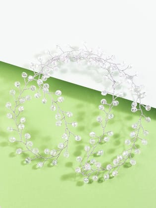 Silver Plated Crystals Floral Wedding Hair Tiara