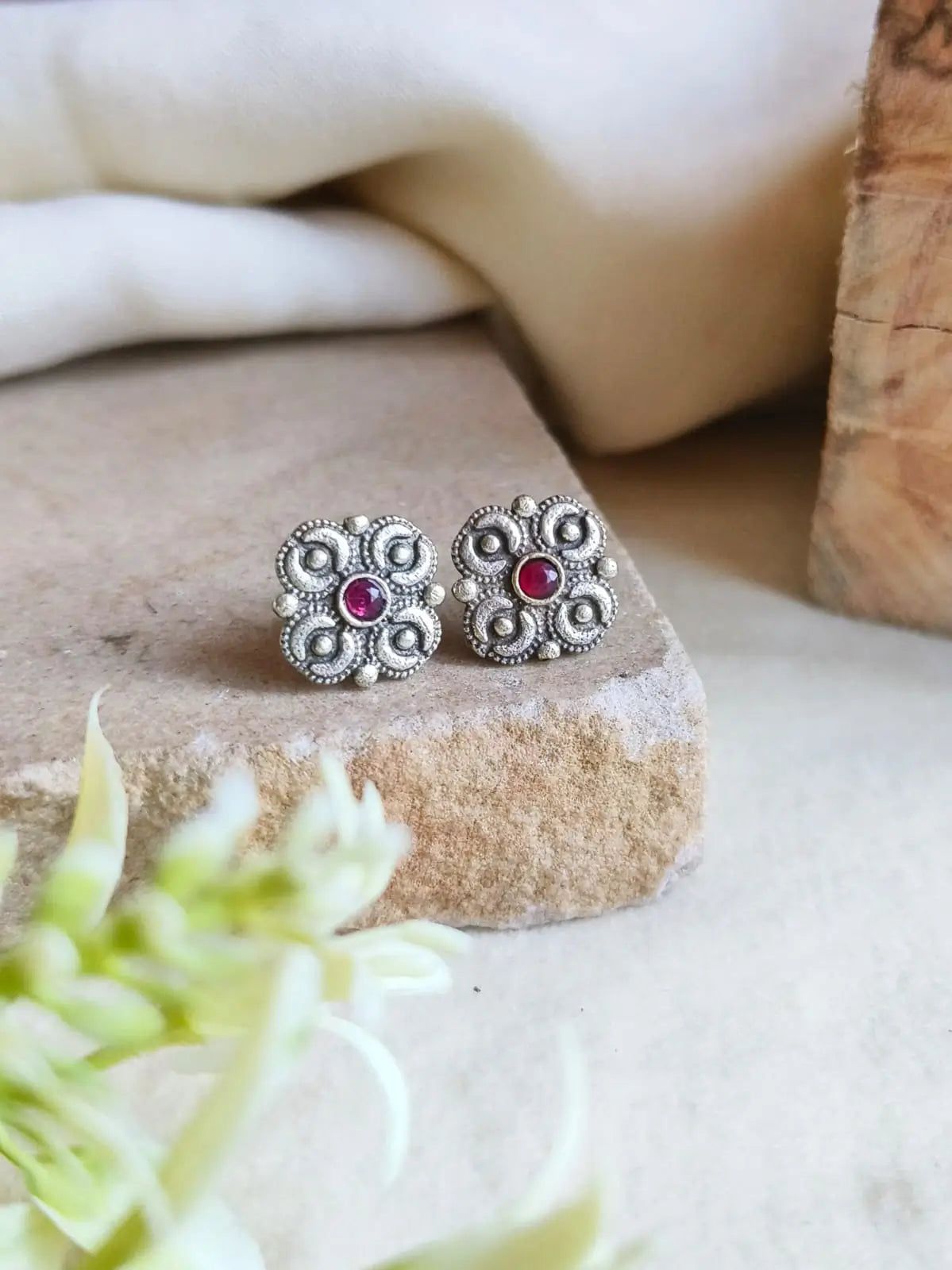 Elegant Silver Replica Tiny Stud Earrings | Sarichka