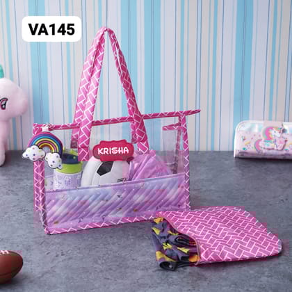 Customised Swimming Bag with Pouch & Keychain toy| Premium Transparent Swimming Bag-VA145