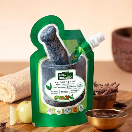 Ready-to-Apply Herbal Henna+ Paste With Shikakai & Bhringraj - 150gm-Pack of 1