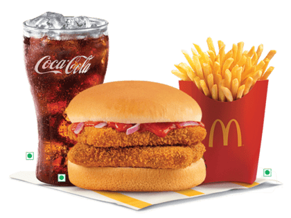 Large EVM Schezwan Veg Double patty Burger