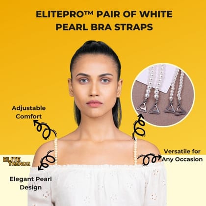 ELITEPRO™ PAIR OF WHITE PEARL BRA STRAPS-PAIR OF 1