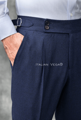 Blue Signature Flannel Gurkha Pants by Italian Vega®-28