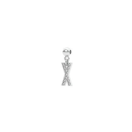 Letter "X" bead charm-Bead Charm only ( without chain )
