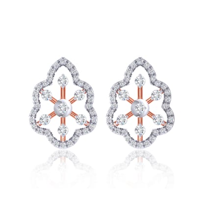 Senco Gold Gracious Flora Diamond Studs (1.32 gram / 0.3 Ct / HI-SI / 18K Rose Gold)