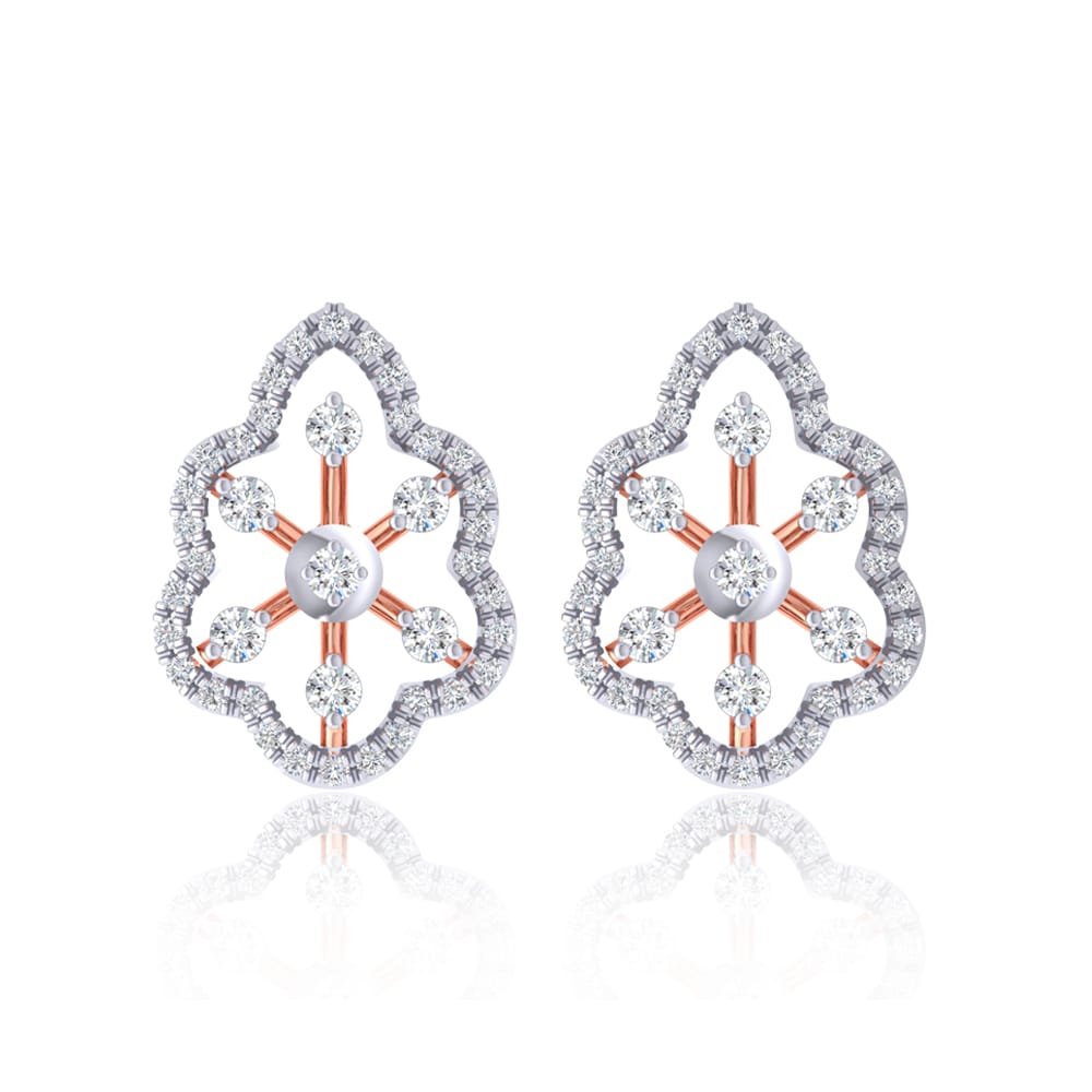 Senco Gold Gracious Flora Diamond Studs (1.32 gram / 0.3 Ct / HI-SI / 18K Rose Gold)