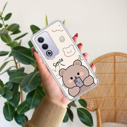 Cute Bear Transparent Silicon Case For Oppo-Oppo A3 Pro 5G