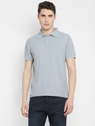 Sports HoneyComb Polo T-Shirt - Steel Grey (Micro Polyester)-S / Steel Grey