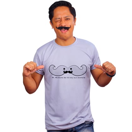 Grey Mr Mustache Has His Very Own Mustache Quick-Dri T-Shirt For Men
