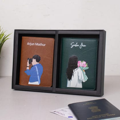COUPLE PRINTED PASSPORT COVER