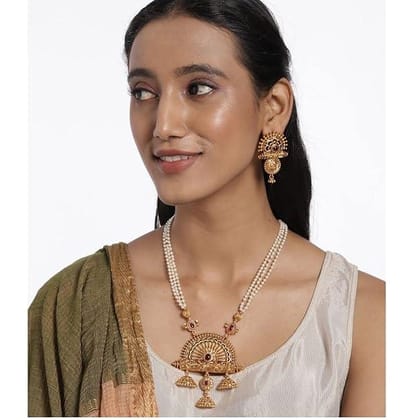 Gold-Plated AD Studded Jewellery Set