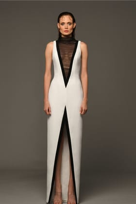Crepe Fitted Dress-XXS