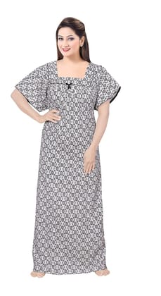 STYLACLUE Women's Pure Cotton Square Neck Printed Square Neck Nighty for Women