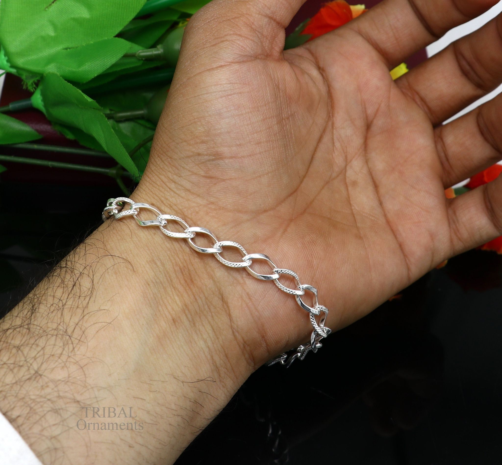 8" girl's bracelet 925 sterling silver handmade new fancy stylish solid chain bracelet, stylish bracelet  gifting elegant jewelry nsbr520