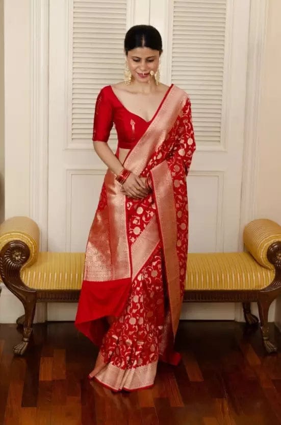 Wedding Special Zari Woven Kanjivaram Soft Silk Saree