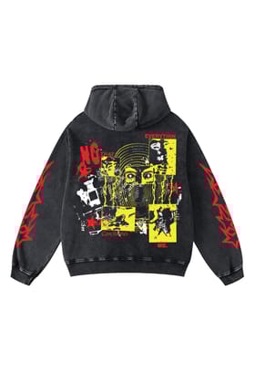 Feast on Fear Designed Oversized Hoodie-S / Vintage Black