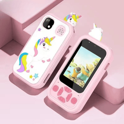 Kids Smart Phone Toy With Camera & Games-Pink Unicorn
