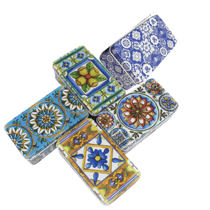 Bulkhunt Mini Tin Box 5 Pcs/Set Small Containers with Lid Storage Case Tinplate for kids, multipurpose storage box