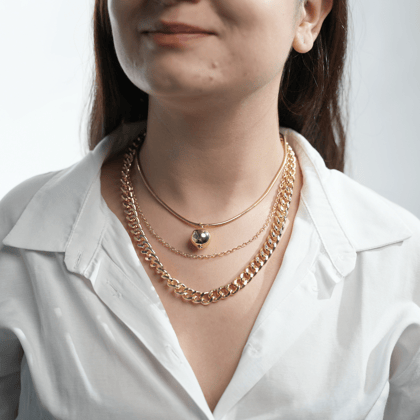 Triple Grandeur Chunky Necklace