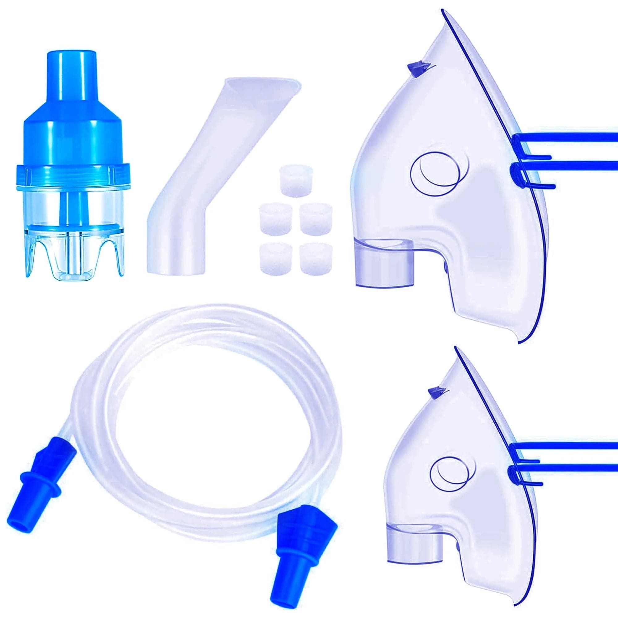 Dr Trust USA Nebulizer Accessories Kit 413, Universal Essential Replacement Parts Suitable For Various Nebulizers Kids Mask & Adult Masks Included
