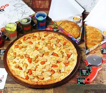 18" Monster Pizza& Stuffed Garlic Bread( Non-veg Combo)