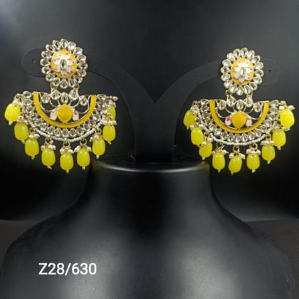 Elegant Kundan Pearl & Stone Minakari Earrings by Zevar