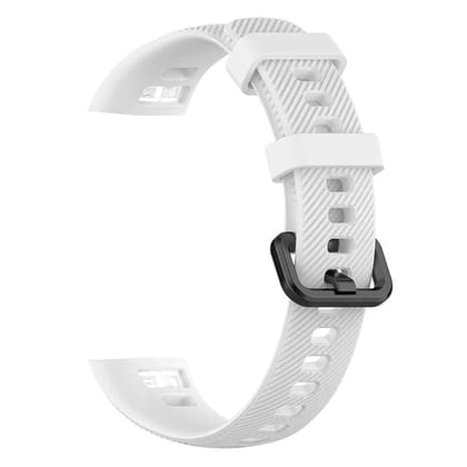 Valente Adjustable Soft Silicone Smart Band Strap Compatible with Honor Band  4/5 Only-White