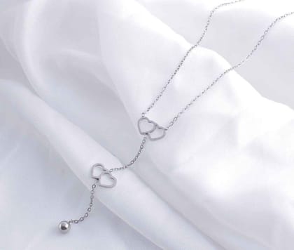 Stainless Steel Interlinked Heart Necklace - STNK 5050
