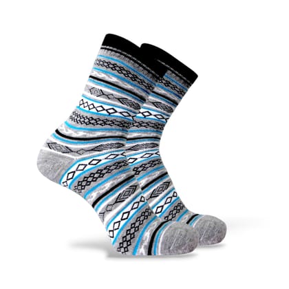 GREY/BLUE- MULTICOLOR WOOLEN EDITION-Pack of 1-Pair