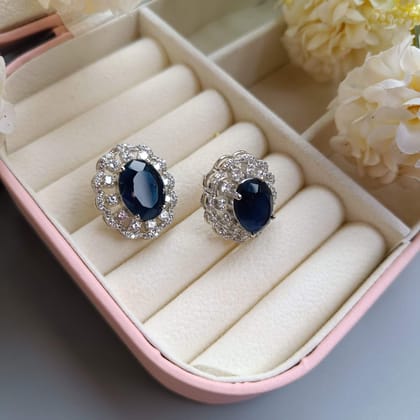 VS Sterling Silver Studs 1317-Blue