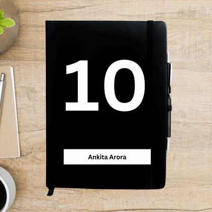 10 Number - Mulank 10 Personalized  Diary-Blue