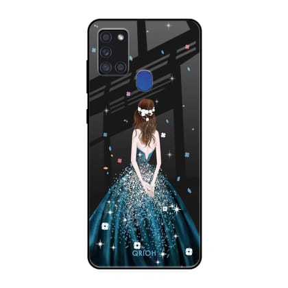 Queen Of Fashion Glass Case for Samsung Galaxy A21s