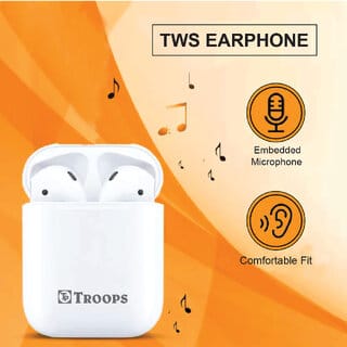 TP TROOPS TWS Earbuds with Bluetooth 5.0 + EDR Sable Connection,Smart Touch Control,Type-C Charging, IPX4 Rated SweatPro