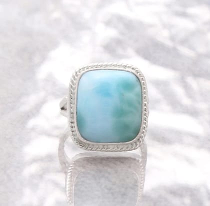 Larimar Ring ( Valentines Day Gift )-8 US Ring Size