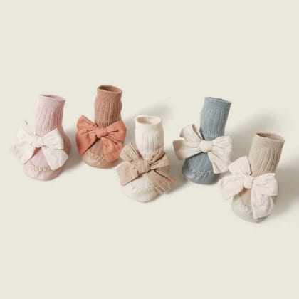 Pack 0f 5- Bow Baby Bow Socks-0-6 Months- S